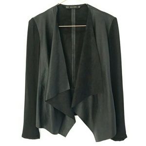 NWOT Zara Faux Leather Waterfall Jacket